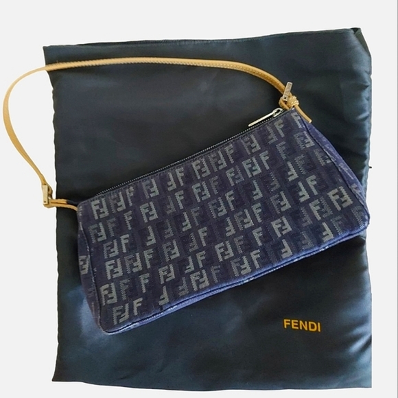 Fendi Handbags - Fendi Blue Multicolour Zucca Baguette Shoulder Bag